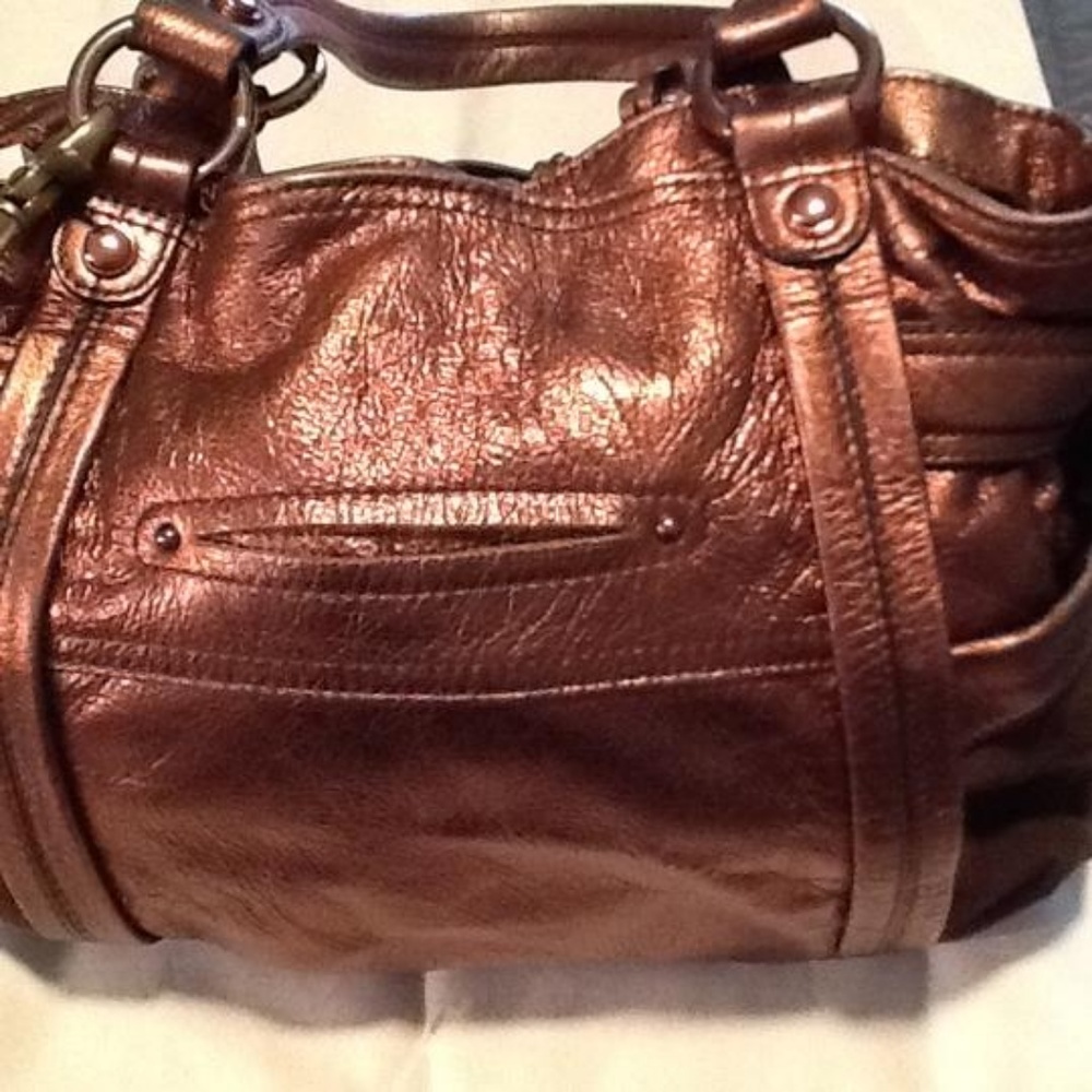B. Makowsky Leather/Suede Hobo Bag - Picture 6 of 6